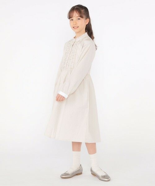 SHIPS / シップス ロング・マキシ丈ワンピース | SHIPS KIDS:140〜150cm / フリル シャツ ワンピース | 詳細4