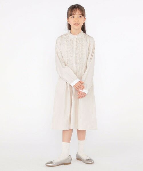 SHIPS / シップス ロング・マキシ丈ワンピース | SHIPS KIDS:140〜150cm / フリル シャツ ワンピース | 詳細5