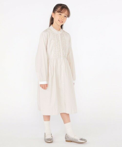 SHIPS / シップス ロング・マキシ丈ワンピース | SHIPS KIDS:140〜150cm / フリル シャツ ワンピース | 詳細7