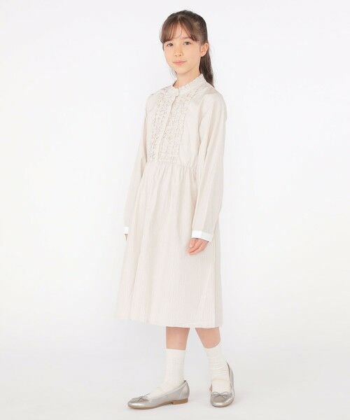 SHIPS / シップス ロング・マキシ丈ワンピース | SHIPS KIDS:140〜150cm / フリル シャツ ワンピース | 詳細8