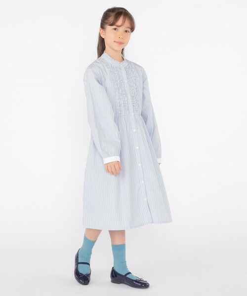 SHIPS / シップス ロング・マキシ丈ワンピース | SHIPS KIDS:140〜150cm / フリル シャツ ワンピース | 詳細16