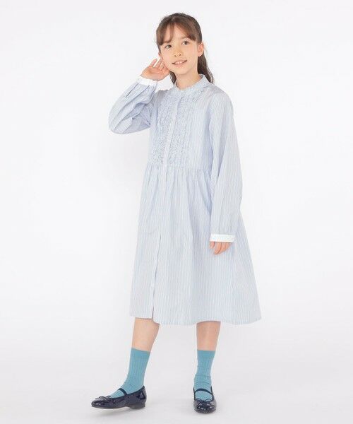 SHIPS / シップス ロング・マキシ丈ワンピース | SHIPS KIDS:140〜150cm / フリル シャツ ワンピース | 詳細18