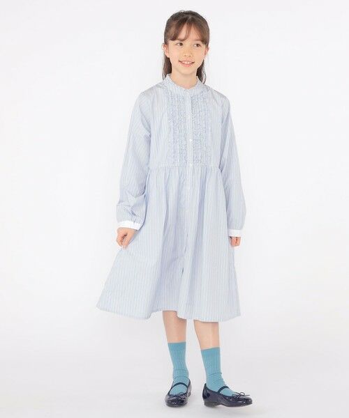 SHIPS / シップス ロング・マキシ丈ワンピース | SHIPS KIDS:140〜150cm / フリル シャツ ワンピース | 詳細20