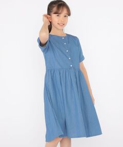 SHIPS / シップス ロング・マキシ丈ワンピース | SHIPS KIDS:140〜150cm / ダンガリー 半袖 ワンピース