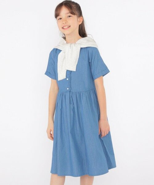 SHIPS / シップス ロング・マキシ丈ワンピース | SHIPS KIDS:140〜150cm / ダンガリー 半袖 ワンピース | 詳細11