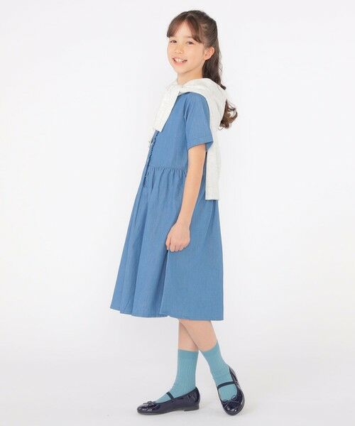 SHIPS / シップス ロング・マキシ丈ワンピース | SHIPS KIDS:140〜150cm / ダンガリー 半袖 ワンピース | 詳細14