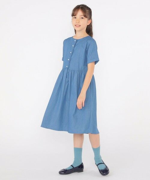 SHIPS / シップス ロング・マキシ丈ワンピース | SHIPS KIDS:140〜150cm / ダンガリー 半袖 ワンピース | 詳細5