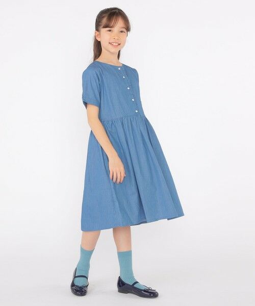 SHIPS / シップス ロング・マキシ丈ワンピース | SHIPS KIDS:140〜150cm / ダンガリー 半袖 ワンピース | 詳細6