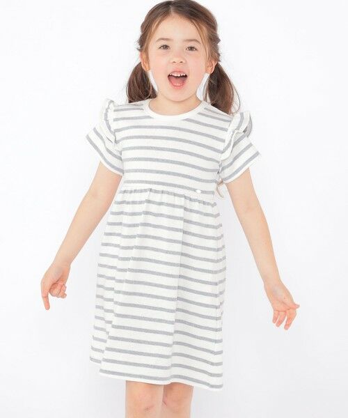 SHIPS / シップス ロング・マキシ丈ワンピース | SHIPS KIDS:100〜130cm / ボーダー フリル ワンピース | 詳細1