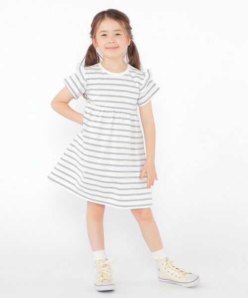 SHIPS / シップス ロング・マキシ丈ワンピース | SHIPS KIDS:100〜130cm / ボーダー フリル ワンピース | 詳細3