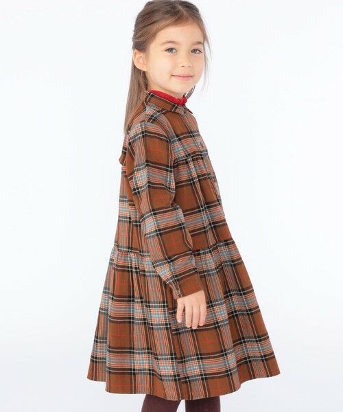 SHIPS / シップス ロング・マキシ丈ワンピース | SHIPS KIDS:100〜130cm / ネル チェック ワンピース | 詳細3
