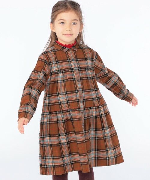 SHIPS / シップス ロング・マキシ丈ワンピース | SHIPS KIDS:100〜130cm / ネル チェック ワンピース | 詳細5