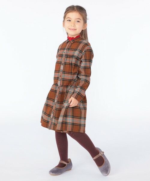 SHIPS / シップス ロング・マキシ丈ワンピース | SHIPS KIDS:100〜130cm / ネル チェック ワンピース | 詳細7