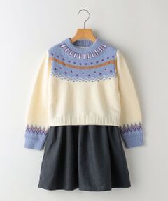 SHIPS / シップス ロング・マキシ丈ワンピース | SHIPS KIDS:90cm / ＜手洗い可能＞ ノルディック レイヤード ワンピース