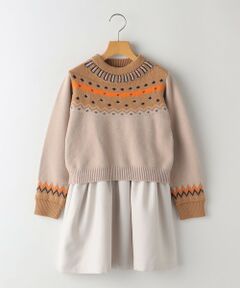 SHIPS / シップス ロング・マキシ丈ワンピース | SHIPS KIDS:90cm / ＜手洗い可能＞ ノルディック レイヤード ワンピース