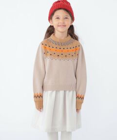SHIPS / シップス ロング・マキシ丈ワンピース | SHIPS KIDS:100〜130cm / ＜手洗い可能＞ ノルディック レイヤード ワンピース