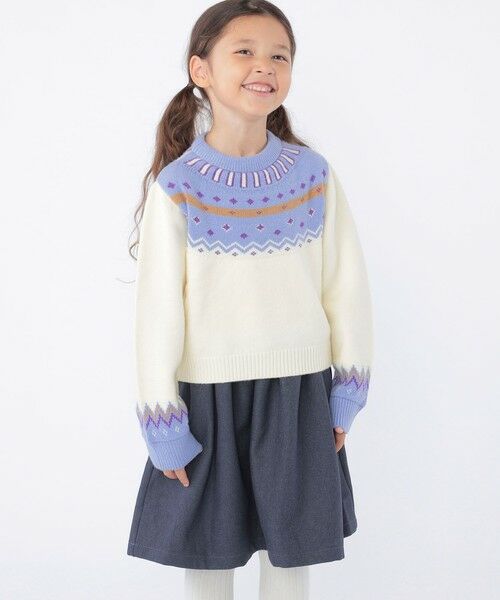 SHIPS / シップス ロング・マキシ丈ワンピース | SHIPS KIDS:100〜130cm / ＜手洗い可能＞ ノルディック レイヤード ワンピース | 詳細2