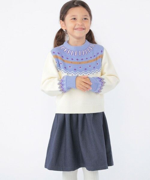 SHIPS / シップス ロング・マキシ丈ワンピース | SHIPS KIDS:100〜130cm / ＜手洗い可能＞ ノルディック レイヤード ワンピース | 詳細3