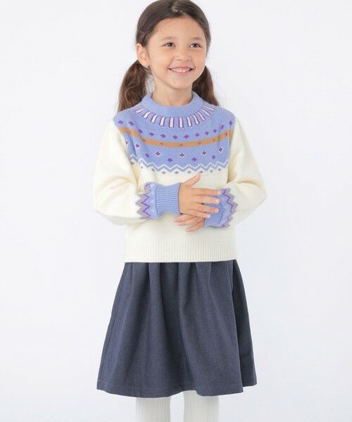 SHIPS / シップス ロング・マキシ丈ワンピース | SHIPS KIDS:100〜130cm / ＜手洗い可能＞ ノルディック レイヤード ワンピース | 詳細4