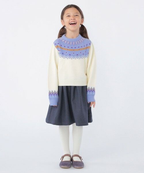SHIPS / シップス ロング・マキシ丈ワンピース | SHIPS KIDS:100〜130cm / ＜手洗い可能＞ ノルディック レイヤード ワンピース | 詳細7