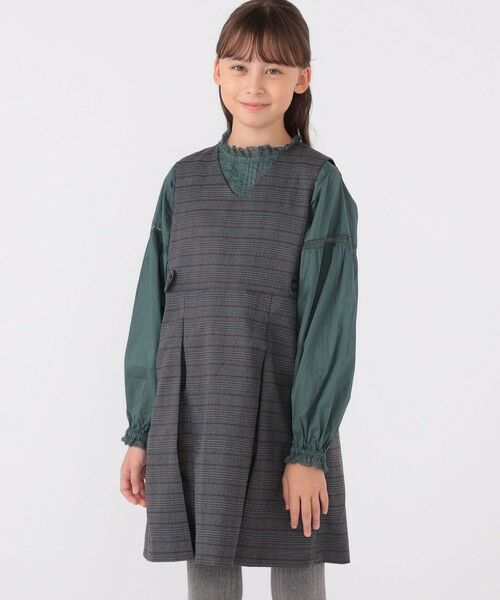 SHIPS / シップス ロング・マキシ丈ワンピース | SHIPS KIDS:140〜150cm / チェック ジャンパー スカート | 詳細1
