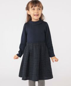 SHIPS / シップス ロング・マキシ丈ワンピース | SHIPS KIDS:100〜130cm / リブ×ファンシー ツイード ワンピース