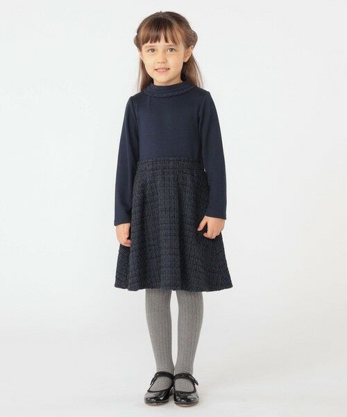 SHIPS / シップス ロング・マキシ丈ワンピース | SHIPS KIDS:100〜130cm / リブ×ファンシー ツイード ワンピース | 詳細15
