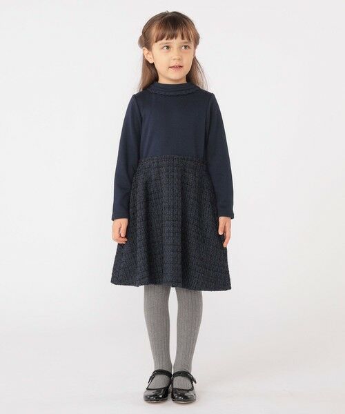 SHIPS / シップス ロング・マキシ丈ワンピース | SHIPS KIDS:100〜130cm / リブ×ファンシー ツイード ワンピース | 詳細16