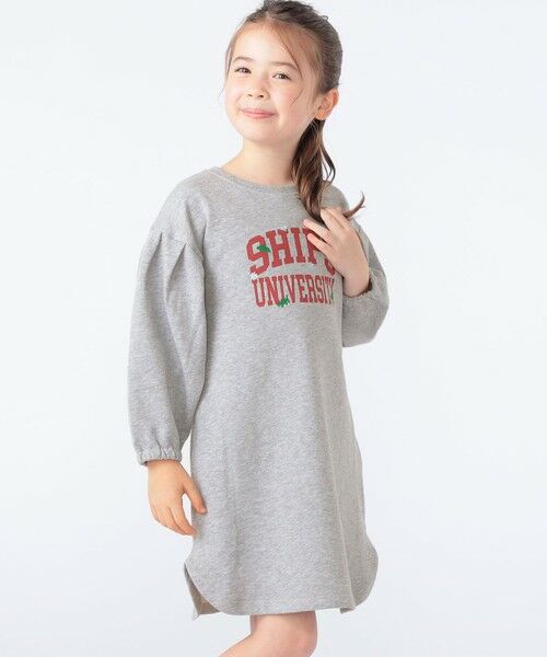 SHIPS / シップス ロング・マキシ丈ワンピース | SHIPS KIDS:100〜130cm / カレッジロゴ フラワー 刺繍 スウェット ワンピース | 詳細2
