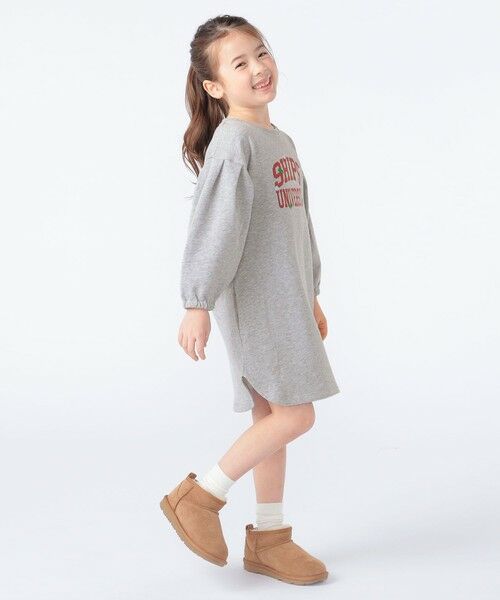 SHIPS / シップス ロング・マキシ丈ワンピース | SHIPS KIDS:100〜130cm / カレッジロゴ フラワー 刺繍 スウェット ワンピース | 詳細3
