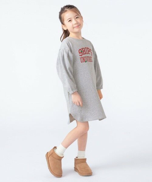 SHIPS / シップス ロング・マキシ丈ワンピース | SHIPS KIDS:100〜130cm / カレッジロゴ フラワー 刺繍 スウェット ワンピース | 詳細4