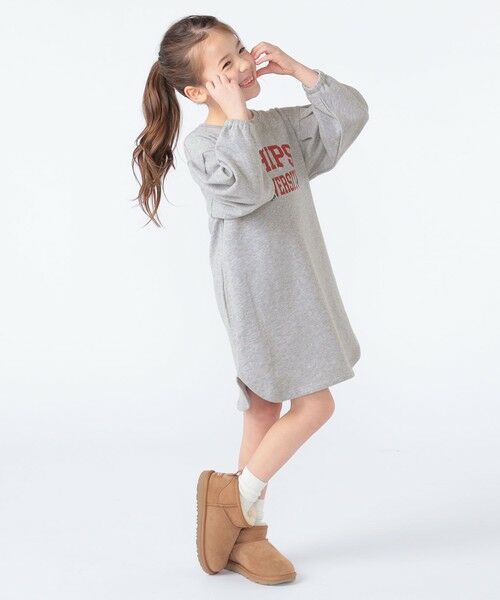 SHIPS / シップス ロング・マキシ丈ワンピース | SHIPS KIDS:100〜130cm / カレッジロゴ フラワー 刺繍 スウェット ワンピース | 詳細5
