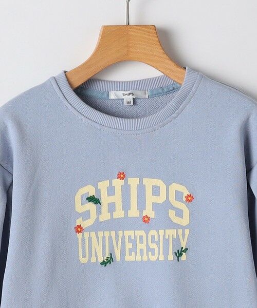 SHIPS / シップス ロング・マキシ丈ワンピース | SHIPS KIDS:100〜130cm / カレッジロゴ フラワー 刺繍 スウェット ワンピース | 詳細10