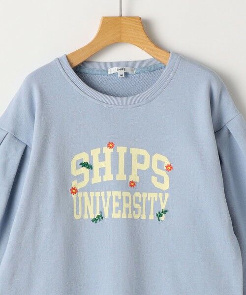 SHIPS / シップス ロング・マキシ丈ワンピース | SHIPS KIDS:140〜150cm / カレッジロゴ フラワー 刺繍 スウェット ワンピース | 詳細5