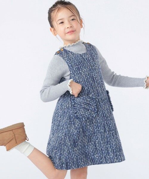 SHIPS / シップス ロング・マキシ丈ワンピース | SHIPS KIDS:100〜130cm / ツイード ジャンパー ワンピース | 詳細10