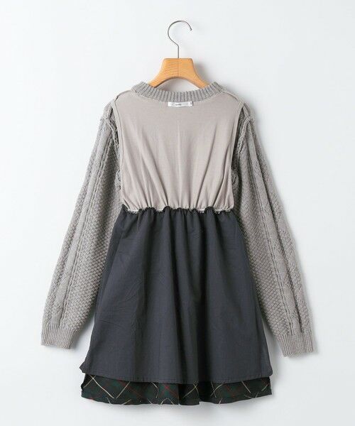 SHIPS / シップス ロング・マキシ丈ワンピース | SHIPS KIDS:100〜130cm /〈洗濯機可能〉ケーブルニット ドッキング ワンピース | 詳細17