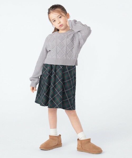 SHIPS / シップス ロング・マキシ丈ワンピース | SHIPS KIDS:100〜130cm /〈洗濯機可能〉ケーブルニット ドッキング ワンピース | 詳細5