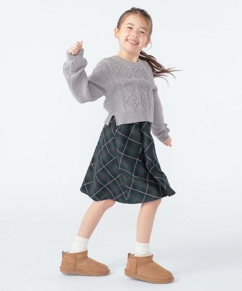 SHIPS / シップス ロング・マキシ丈ワンピース | SHIPS KIDS:100〜130cm /〈洗濯機可能〉ケーブルニット ドッキング ワンピース | 詳細7