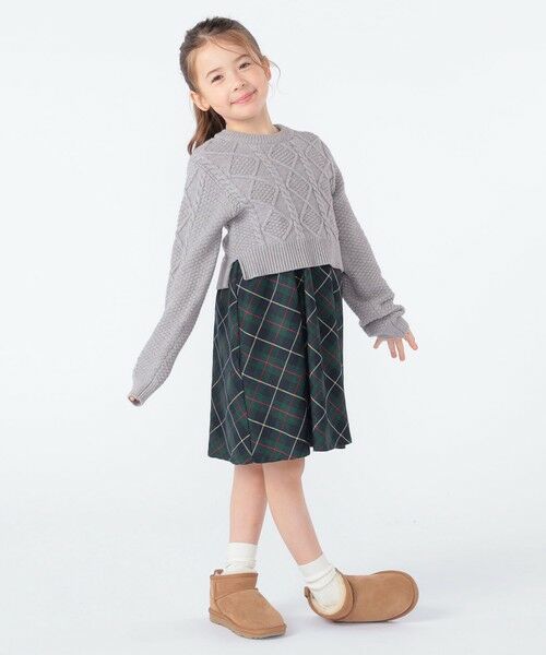 SHIPS / シップス ロング・マキシ丈ワンピース | SHIPS KIDS:100〜130cm /〈洗濯機可能〉ケーブルニット ドッキング ワンピース | 詳細8
