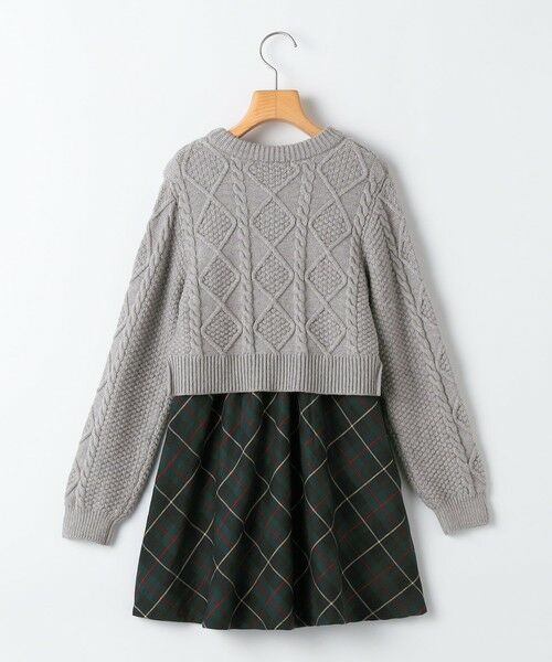 SHIPS / シップス ロング・マキシ丈ワンピース | SHIPS KIDS:140〜150cm /〈洗濯機可能〉ケーブルニット ドッキング ワンピース | 詳細2