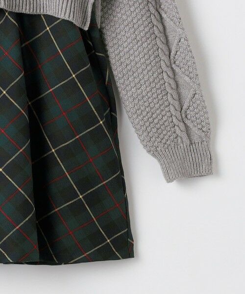 SHIPS / シップス ロング・マキシ丈ワンピース | SHIPS KIDS:140〜150cm /〈洗濯機可能〉ケーブルニット ドッキング ワンピース | 詳細4