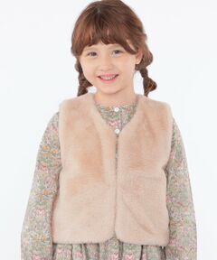 SHIPS / シップス ダウンジャケット・ベスト | SHIPS KIDS:100〜140cm / フェイクファー×リバティ ベスト