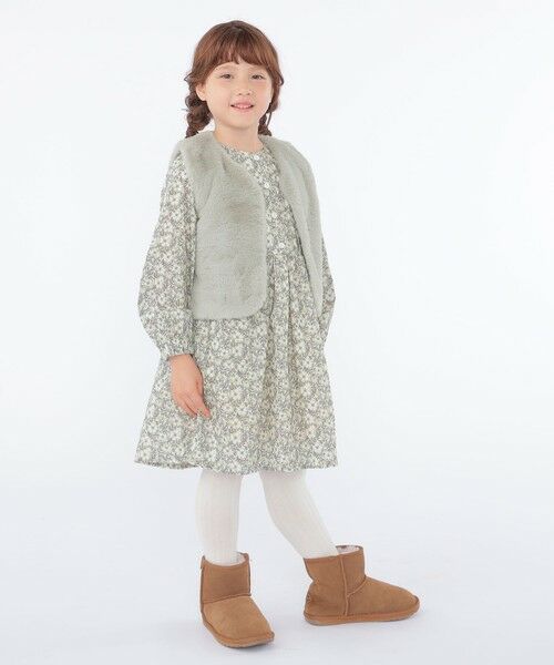 SHIPS / シップス ダウンジャケット・ベスト | SHIPS KIDS:100〜140cm / フェイクファー×リバティ ベスト | 詳細10