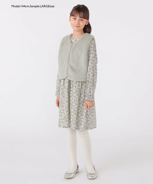 SHIPS / シップス ダウンジャケット・ベスト | SHIPS KIDS:100〜140cm / フェイクファー×リバティ ベスト | 詳細14