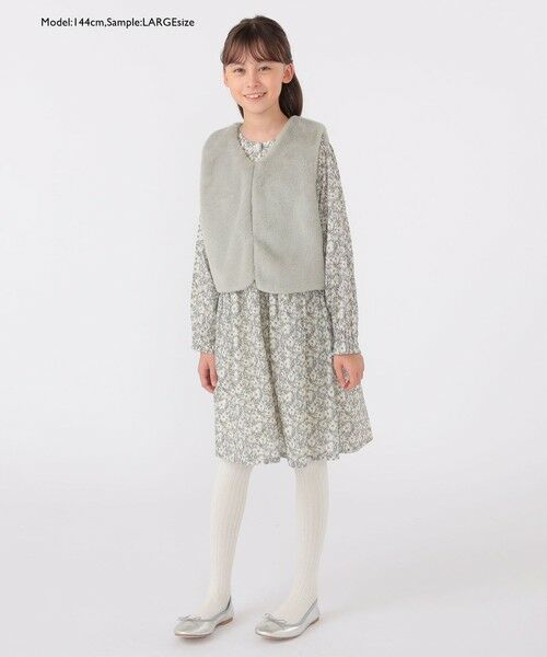 SHIPS / シップス ダウンジャケット・ベスト | SHIPS KIDS:100〜140cm / フェイクファー×リバティ ベスト | 詳細15