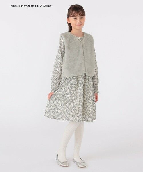 SHIPS / シップス ダウンジャケット・ベスト | SHIPS KIDS:100〜140cm / フェイクファー×リバティ ベスト | 詳細17