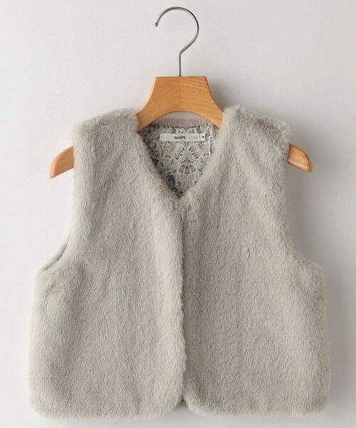 SHIPS / シップス ダウンジャケット・ベスト | SHIPS KIDS:100〜140cm / フェイクファー×リバティ ベスト | 詳細18