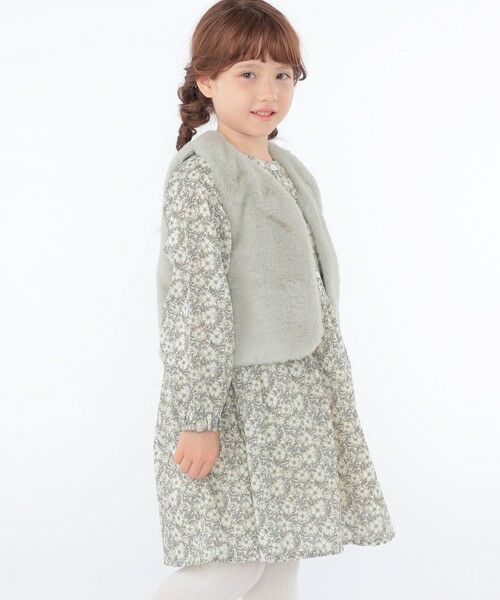 SHIPS / シップス ダウンジャケット・ベスト | SHIPS KIDS:100〜140cm / フェイクファー×リバティ ベスト | 詳細6