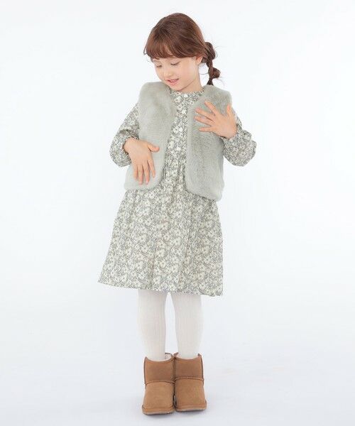 SHIPS / シップス ダウンジャケット・ベスト | SHIPS KIDS:100〜140cm / フェイクファー×リバティ ベスト | 詳細9