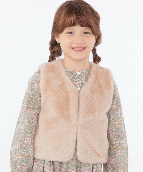 SHIPS / シップス ダウンジャケット・ベスト | SHIPS KIDS:100〜140cm / フェイクファー×リバティ ベスト | 詳細29